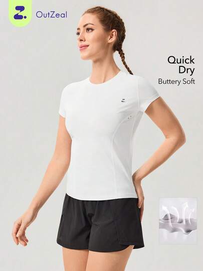 OutZeal 女士运动T恤 日常休闲速干弹力短袖运动上衣