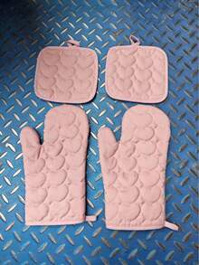 Bộ găng tay và miếng lót nồi có hình dạng đặc biệt, dày dặn và chịu nhiệt tốt, bộ dụng cụ nhà bếp. - Nhiều màu - Xem 10