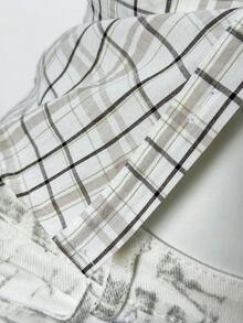 Flirla Women's Sexy Chic Minimalist Plaid Shirt, Suitable For Commuting In Summer - Apricot - View 6
