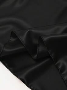 Franclia Camizolă elegantă la modă, minimalistă, versatilă, cu decor metalic, drapată, pentru femei, primăvară/vară - Negru - Vizualizare 6
