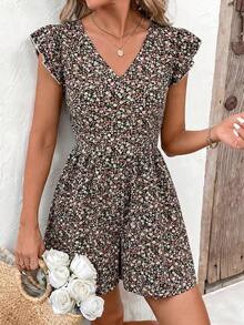 SHEIN Frenchy Bộ jumpsuit dáng chữ A hở lưng, phối ren hoa, ôm eo. - Nhiều màu - Xem 5