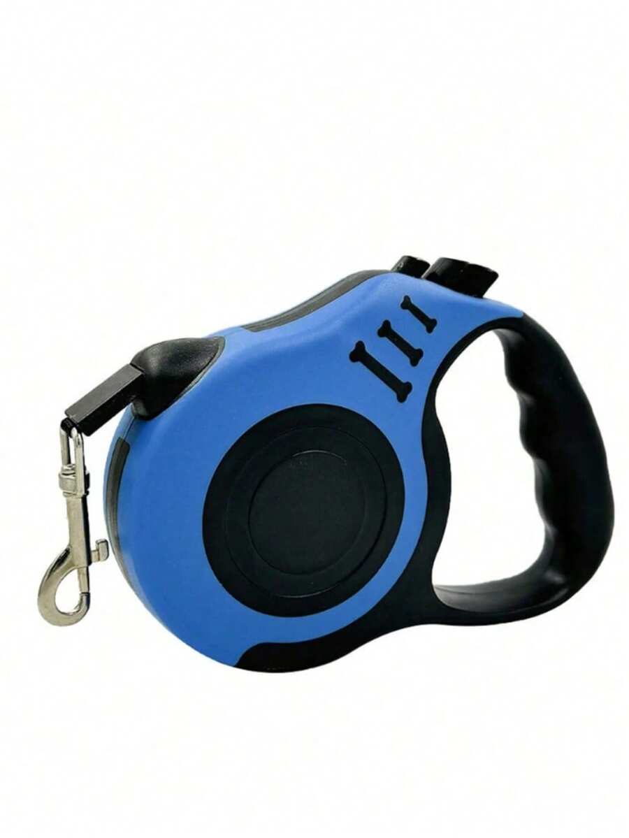 Durable Dual-Button Retractable Dog Leash - Polyamide Material, One-Click Brake And Lock, Comfort Grip, 10-Foot Extendable Lead For Dogs - No Battery Required - For Medium To Large Dogs - Suitable - Blue - View 1