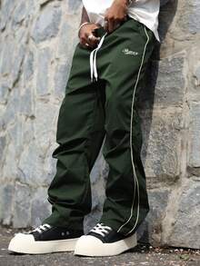Manfinity Hypemode Men's Casual Drawstring Pants - Army Green - View 6