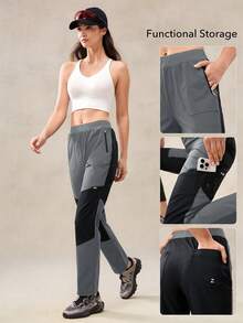 OutZeal Women Outdoor Pants Hiking Camping Water-Resistant Stretch Nylon Adjustable Waistband Outdoor Bottoms Spring Summer - Multicolor - View 4