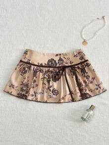 Sweetra Sweetro 女士波西米亚碎花迷你裙 - 棕色 - 查看 1