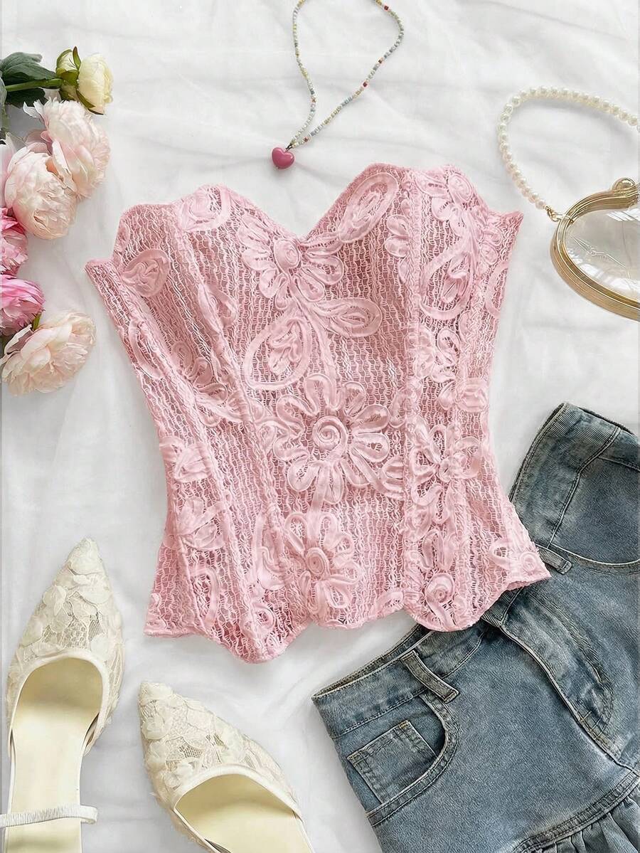 Soleia Top tubo de unicolor versátil y casual para mujer - Rosa - Ver 1