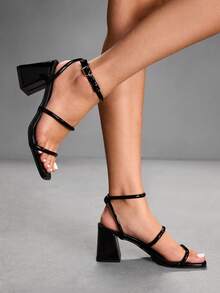 CUCCOO SZL Giày sandal cao gót thời trang nữ - màu đen - Xem 2