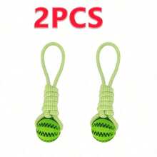 1pc Dog Braided Rope Knot Toys Ball With Handle, Chew Durable Toy Ball For Chew Training Pull Throw Toy Tug Of War Toy Dogs Fetch Toy - Multicolor - View 9