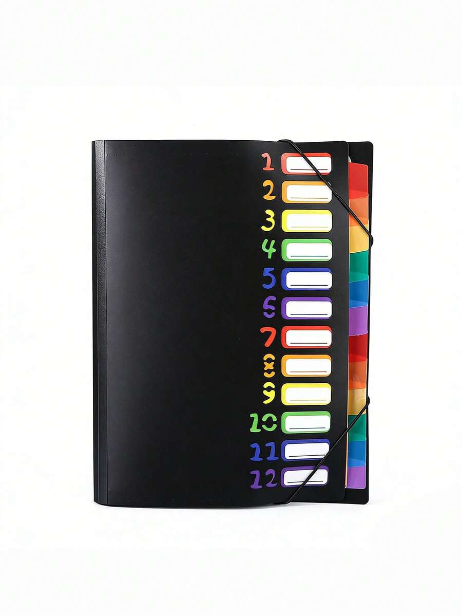 1pc /2pcs Folder Rainbow A4 Data Organiser,File Folder Organiser - File Folder Organizer,Large Capacity Korean Simple Office Stationery - Multicolor - View 1