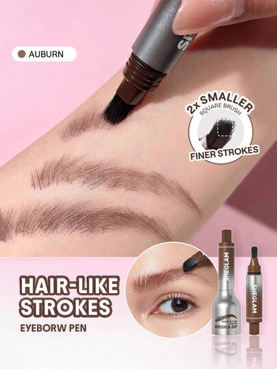 SHEGLAM Brow-Fection 斜角刷 & Dip-Auburn 頭髮筆觸液體 Eyeborw Eyeborw 凝膠筆易於著色持久快乾自然造型勾勒輪廓填充眉妝 品牌 美容 化妝 化妝品 適合女性與女孩 完美搭配夏季春季 Y2K 時尚 流行 生日 母親節禮物 假期 派對準備就緒 最佳顏色