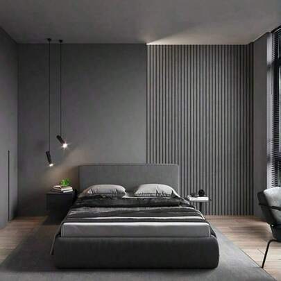 Cuộn giấy dán tường PVC tự dính, khổ 45 cm/17.72 in * 300 cm, 500 cm/118.11 in, 196.85 in. Phong cách tối giản hiện đại, họa tiết sọc. Lý tưởng để trang trí các phòng, bao gồm tường phòng khách, phông nền TV, phòng ngủ và phòng học.