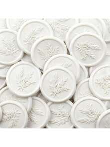 50 Pcs Rosemary Pattern Self-Adhesive Wax Seal Stickers For Wedding Invitations Envelope Sealing Craft Gift - one size fits all - View 5