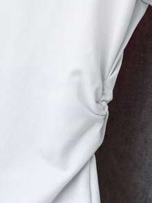 少女休闲美国国旗字母印花撞色滚边T恤，夏季 - 白色 - 查看 3