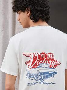 Men's Shirt, Urban Casual Retro Printed Fashion, Relaxed Fit, Spring Summer - White - View 3
