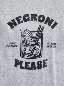 Open Phase Men's Summer Letter Print Round Neck Casual Loose Tank Top - Grey - View 6