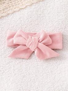 Playful Pals 2pcs/Set Cute Rabbit Embroidery & Pom Pom Decor Baby Girl Romper & Suspender Outfit, Summer - Baby Pink - View 4