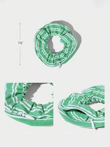 GLOWMODE FeatherFit™ Stash Loop Soft Stretchy Sweat-Wicking Zipper Pocket Oversized Reflective Logo Hair Scrunchie Gym Workout Yoga - Green - View 6