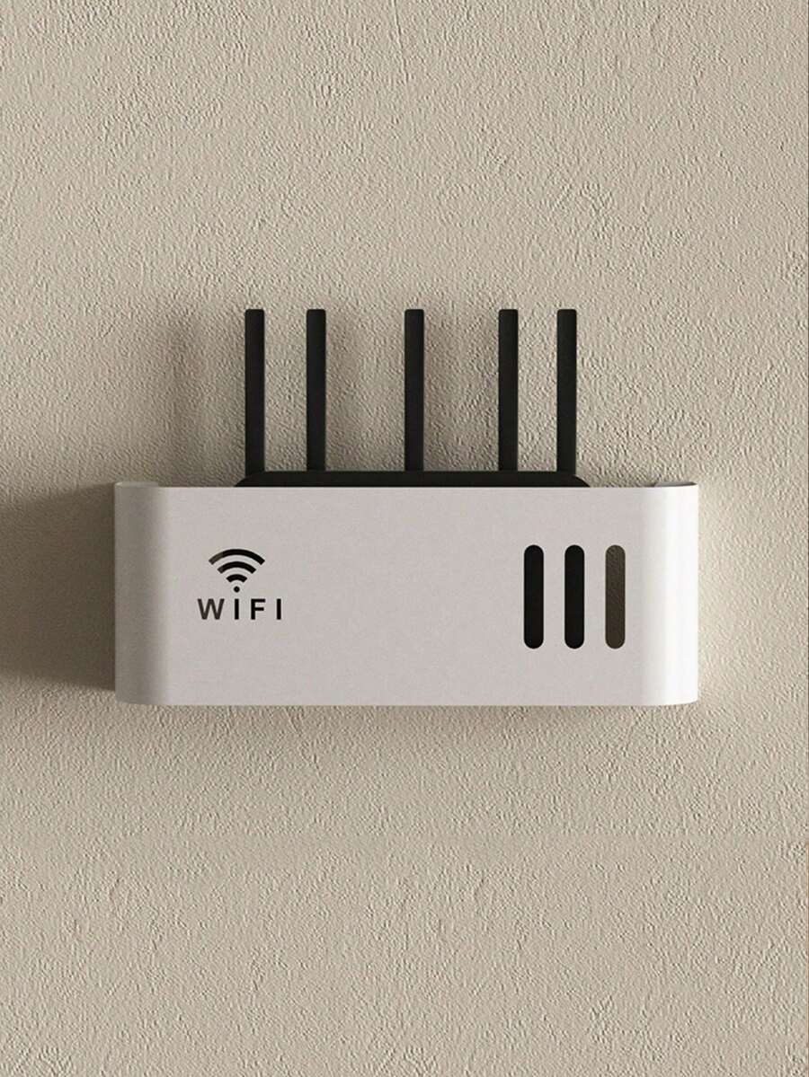 Router Plastic Storage Box, Wall-Mounting Without Drilling, Suitable For Walls And Desktops - Multicolor - View 1