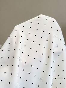 Elaquor Plus Size Women Lace Polka Dot Print Asymmetric Hem Camisole Top - Black and White - View 9