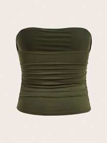 SHEIN CURVE+ 大码女装三件套基本款抹胸上衣套装 - 彩色 - 查看 4