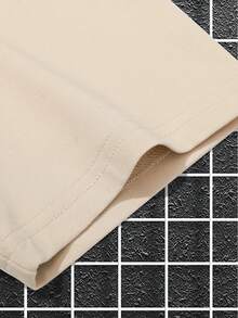 Manfinity EMRG 男士简约印花圆领短袖T恤 - 卡其色 - 查看 4