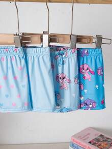 Baby Girl 8pcs/Set Pink And Blue Summer Cute Holiday Knitted Camisole Shorts Set,Rabbit Heart Colorblock Homewear Easter Sleeveless Pijamas Toddler - Blue - View 6
