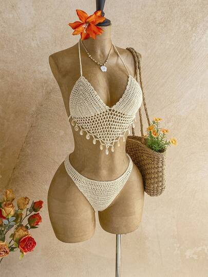 Soleia 女士纯色针织罩衫，适合海滩/度假