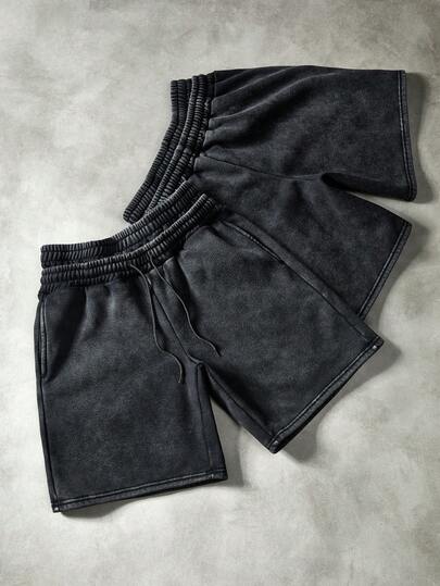 PAVTROS Quần short nam màu đen bạc màu, kiểu dáng đường phố, thiết kế cạp đôi phối nhiều mảnh, thích hợp cho các lễ hội âm nhạc ngoài trời, dạo phố hàng ngày, gặp gỡ bạn bè, làm quà tặng cho bạn trai/chồng, quà kỷ niệm.