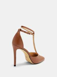 2025秋冬季10.5厘米性感尖头镂空高跟休闲百搭棕色高跟鞋，女士情人节优雅高跟鞋，女士浅口鞋，优雅 - 棕色 - 查看 7