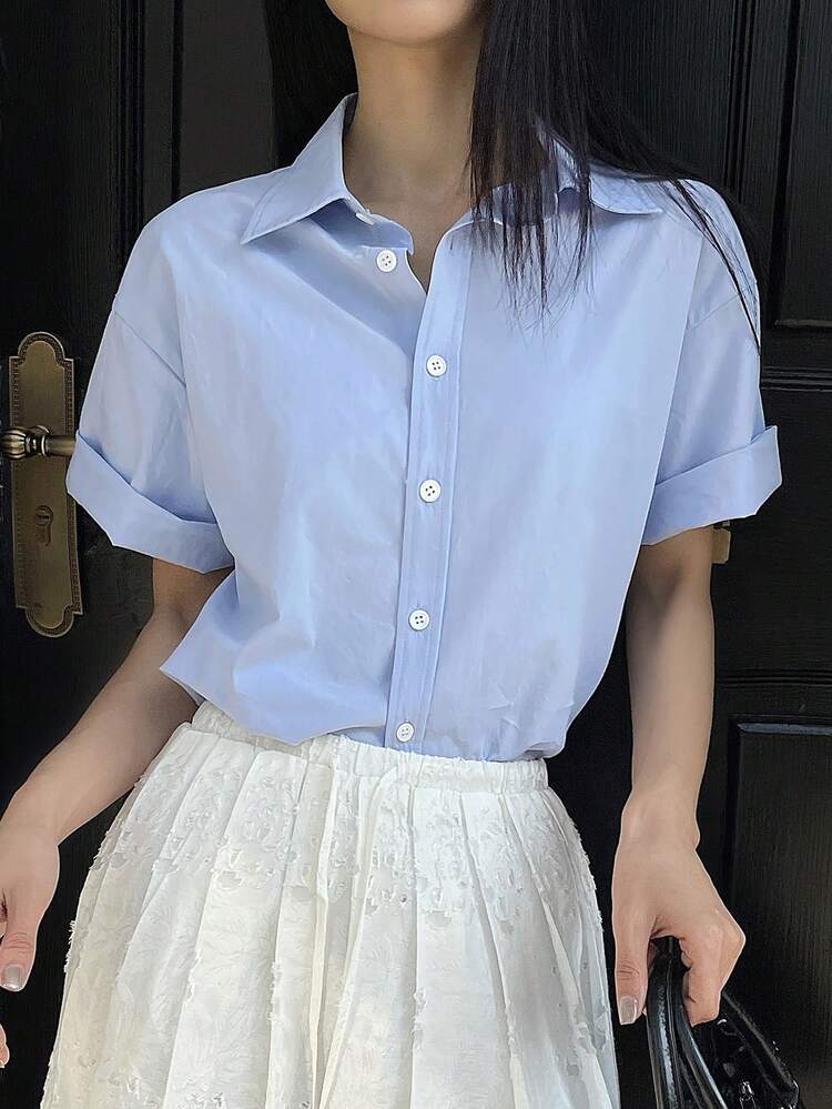 Women's Casual Solid Color Blouse, Summer