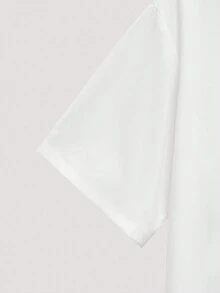 Open Phase 休闲短款宽松红色口号图案印花白色图案衬衫 - 白色 - 查看 4