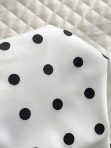 Glimmora 女士波点褶皱休闲百搭日常吊带背心 - 白色 - 查看 4