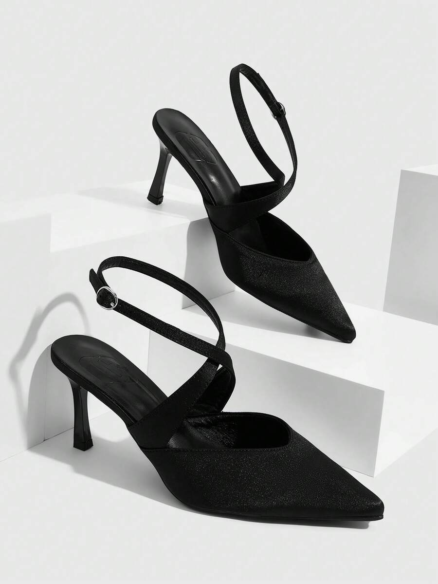 CUCCOO SZL Sepatu Wanita Modis dengan Hak Stiletto Lancip, Cocok untuk Beraktivitas Sehari-hari, Kencan, Pesta, dan Acara Lainnya. - Hitam 17 - View 1