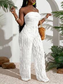 Slaydiva Hàng mới về mùa hè, thích hợp cho lễ hội âm nhạc, mùa cưới, lễ Phục sinh, phong cách phương Tây, phong cách du mục, ngày lễ Thánh Patrick, tiệc sinh nhật, lễ tốt nghiệp, trang phục học sinh, trang phục thường ngày, kỳ nghỉ, du lịch tàu biển, bãi biển, tắm nắng, chất liệu có họa tiết, không dây đeo vai, màu vàng, bộ jumpsuit cỡ lớn dành cho nữ. - trắng - Xem 5