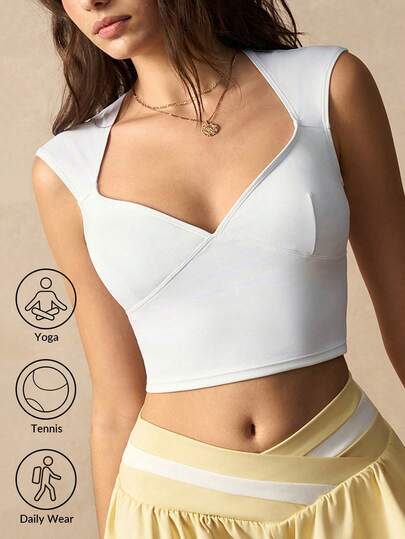 VARSIVA 百搭纯色修身短款运动背心