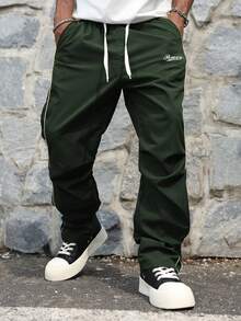 Manfinity Hypemode Men's Casual Drawstring Pants - Army Green - View 7