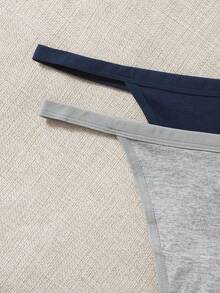 Lowkey Lull Women Casual Plain Fabric Thong Panties Multicolor Medium Stretch - Multicolor - View 5
