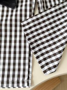 Playful Pals 女童休闲针织套装，柠檬印花短袖上衣搭配格子裤，两件套，适合春夏穿着，居家、外出、聚会等场合。 - 彩色 - 查看 7