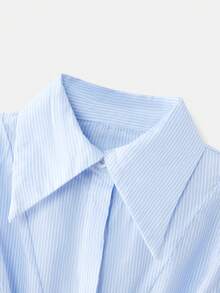 NYA SZN Bộ đồ gồm chân váy maxi và áo tay ngắn buộc dây. - Màu xanh lam - Xem 11