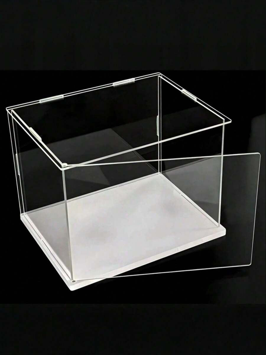 1pc Collectible Display Box, Assembled Transparent Acrylic Box, Alternative To Glass Boxes For Displaying Figures, Suitable For Home Storage And Organization Of Toys, With An Openable Door. - White - View 1