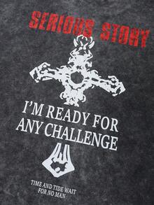 PAVTROS Men's Letter & Cross Print Casual Sleeveless Tank Top Muscle Tee Graphic - Black - View 6