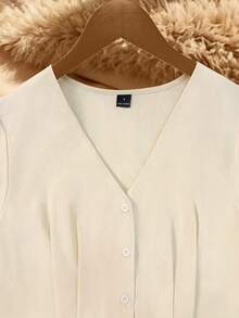 GlowEve Camisas de verano elegantes y ajustadas con tejido para mujeres - Albaricoque - Ver 6