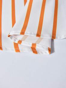 Manfinity Homme Men Random Vertical Striped Shirt Without Tee Stripe Shirt For Menstriped Shirt Menstripe Shirtmen Summer Shirt - Orange - View 4