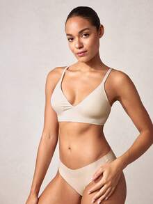 SHEIN 女士無縫果凍內衣，無鋼圈，1件裝 - 杏色 - 查看 7