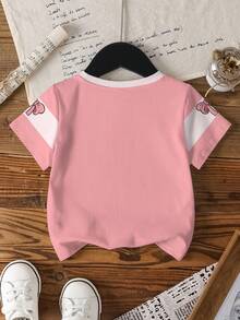 TOM & JERRY X SHEIN Áo thun ngắn tay in hình hoạt hình dành cho bé gái - trắng - Xem 2