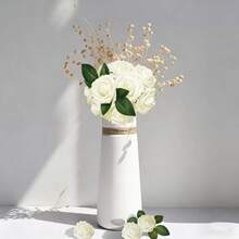 25 piezas de flores artificiales con tallos que parecen rosas de espuma real para ramos de boda DIY, centros de mesa de fiesta de novia, arreglos y decoraciones de mesas - flor rosa - Ver 2