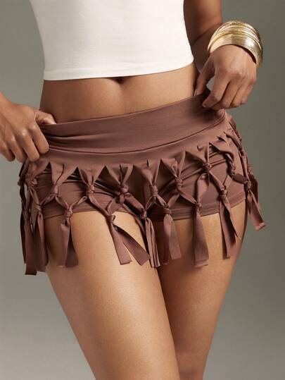 Denimoi Quần short siêu ngắn có tua rua, quần short gợi cảm, quần short đi nghỉ mát, trang phục đi xem hòa nhạc.