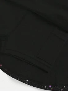 SHEIN 两件套女童运动服短裤和短裙，瑜伽休闲款，弹力星空印花图案，舒适迷你裙，返校季 - 彩色 - 查看 8