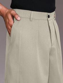 STYNVO Quần ống rộng màu trơn, đa năng, phong cách thường ngày dành cho nam giới. - Màu be - Xem 3