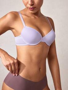 Veilyse 1pc Women Plain Color Wire-Rimmed Brafor Summerfor Summer - Mauve Purple - View 7